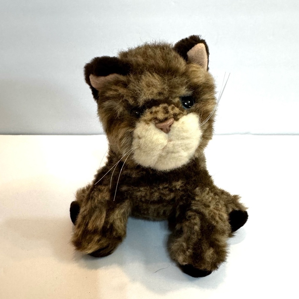 Russ Berrie Whiskers Kitty Cat Plush 5" Brown Stripe Tabby Kitten 2480 Blue Eyes